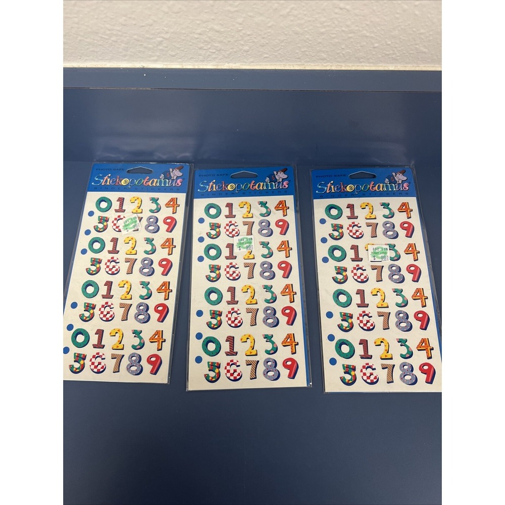 Lot Of 7 Stickopotamus Binder Stickers Numbers Africa Animals Transportation New - Picture 2 of 9